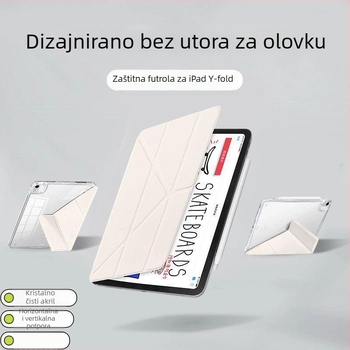 PU zaštitna futrola za iPad Air 7 s Y‑oblikom i trostrukim držačem, bez utora za olovku; kompatibilna s iPad Air 6/9/8/7; otporna na udarce, držač, magnetsko zatvaranje, otpornost na trošenje, zaštita od pada; funkcija spavanja podržana