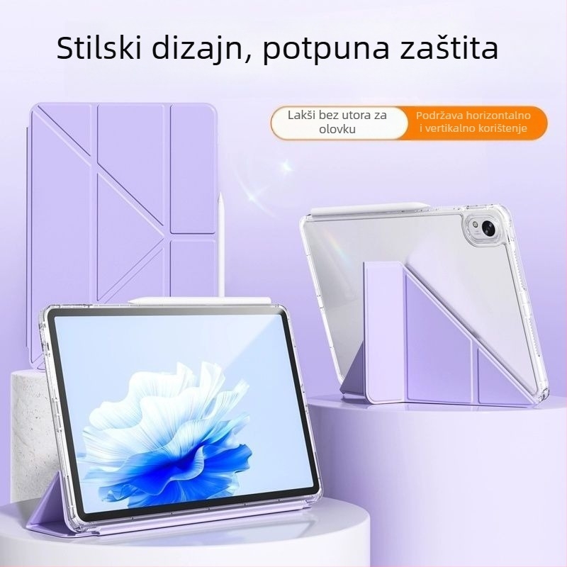 PU zaštitna futrola za iPad Air 7 s Y‑oblikom i trostrukim držačem, bez utora za olovku; kompatibilna s iPad Air 6/9/8/7; otporna na udarce, držač, magnetsko zatvaranje, otpornost na trošenje, zaštita od pada; funkcija spavanja podržana