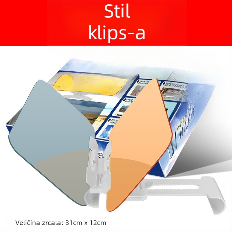 Auto anti-glare ogledalo, ljepilo za montažu, universalna kompatibilnost, jednostavan stil