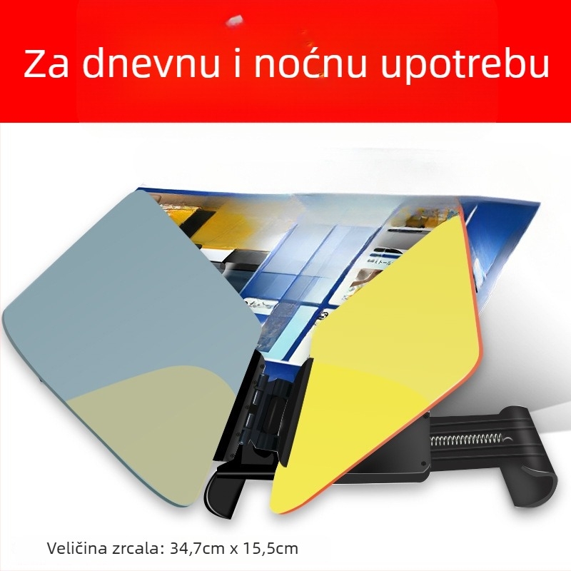 Auto anti-glare ogledalo, ljepilo za montažu, universalna kompatibilnost, jednostavan stil