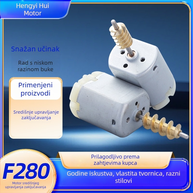Četkasti motor F280 DC motor za automobilne sprejere, masažere i pumpu za vodu (Model: F280; Tip: motor s četkicama; Struja: DC; Napon: DC ≤ 36V; Učinkovitost: 75%)