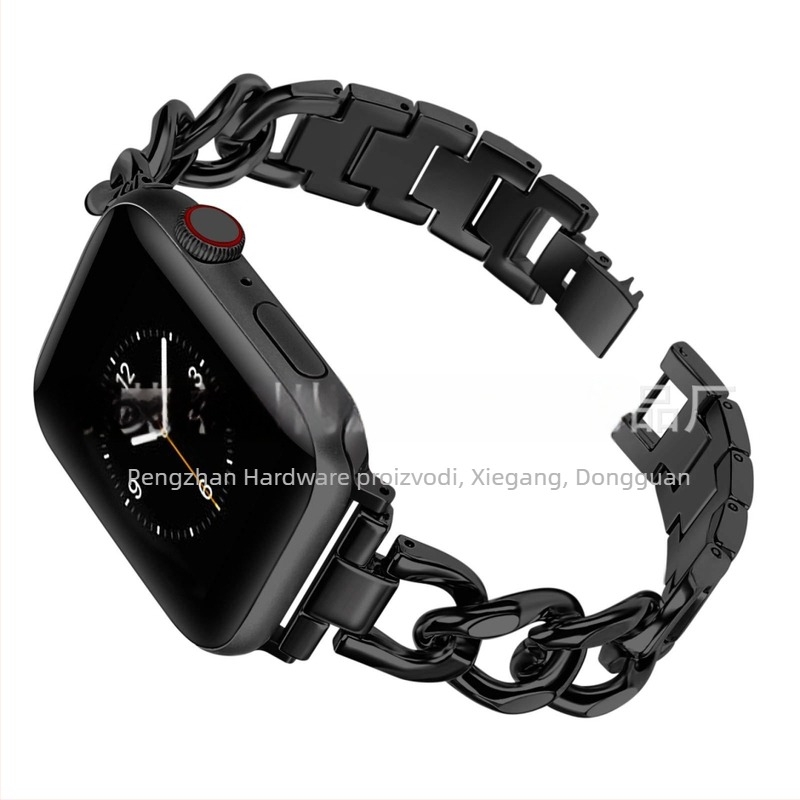 Metalni remen za Apple Watch - jednostruka lančana dizajn, snap kopča, kompatibilan s Apple Watch Series 6/7/8, lansiran 2021.