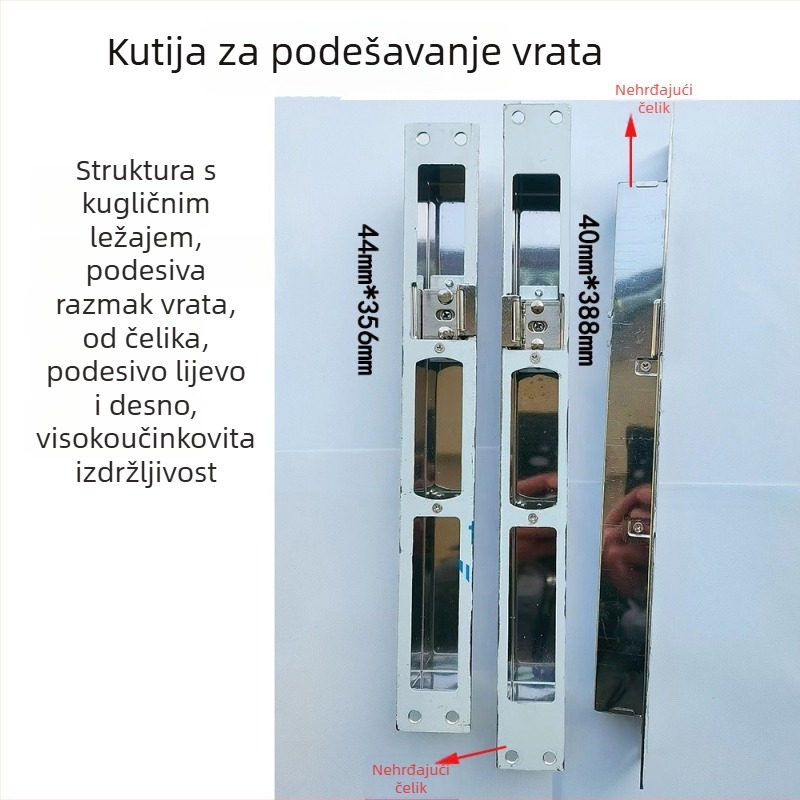 Set dodatne opreme za vrata — podesiva središnja kontrola, nehrđajući čelik i željezo, moderni minimalistički stil