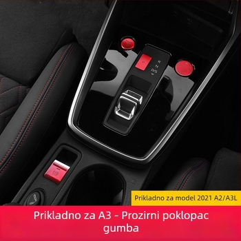 Cocano aluminijska legura dekorativne kapice za gumbe otvaranja vrata, mjenjač, središnja konzola i gumb ručne kočnice za Audi A3L 2021–2023 (mogućnost prilagodbe)