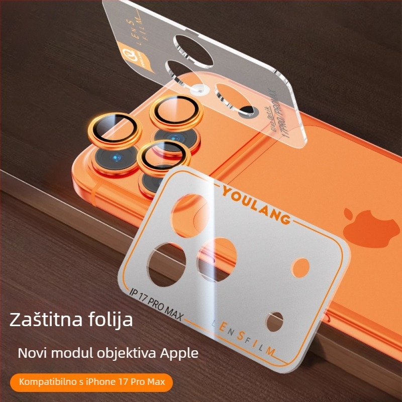 Zaštitni film za modul kamere za iPhone 17 Pro Max – kaljeno staklo, sve-u-jednom paket