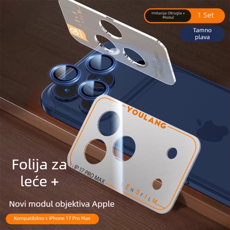 Zaštitni film za modul kamere za iPhone 17 Pro Max – kaljeno staklo, sve-u-jednom paket