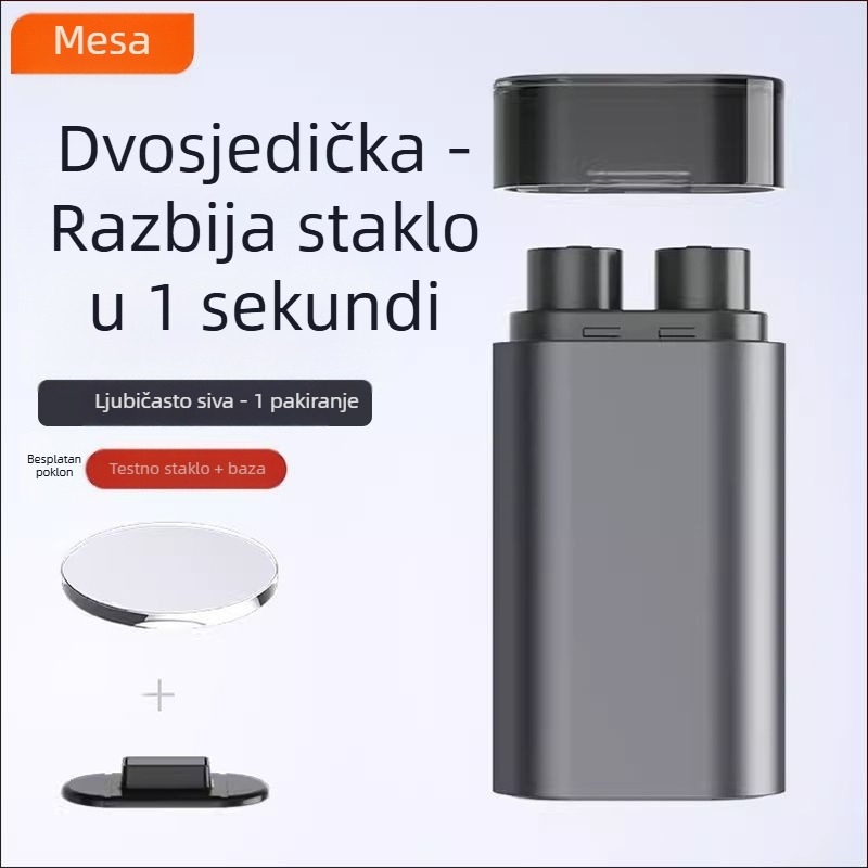 Višenamjenski autosigurnosni čekić s probijanjem prozora i rezanjem pojasa, montiran u vozilo