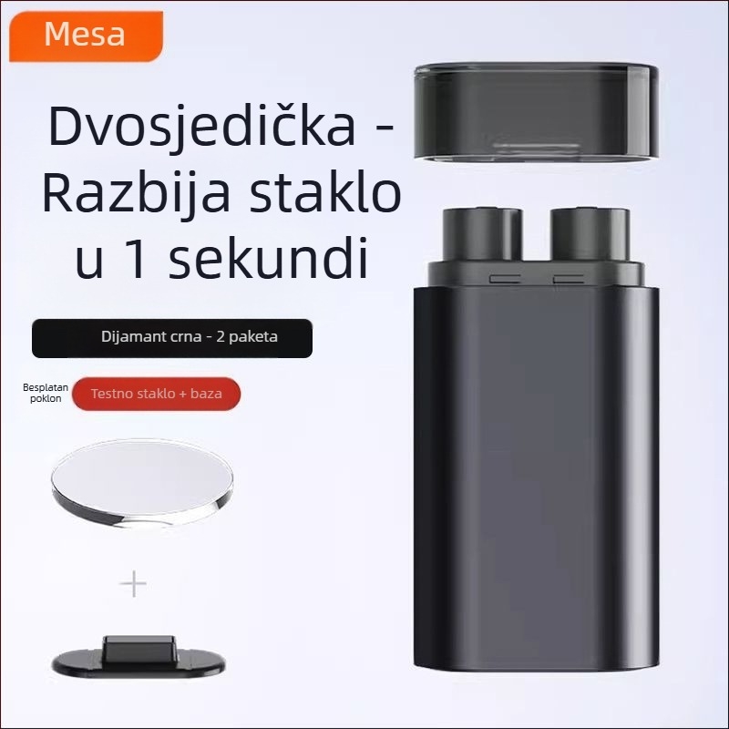 Višenamjenski autosigurnosni čekić s probijanjem prozora i rezanjem pojasa, montiran u vozilo