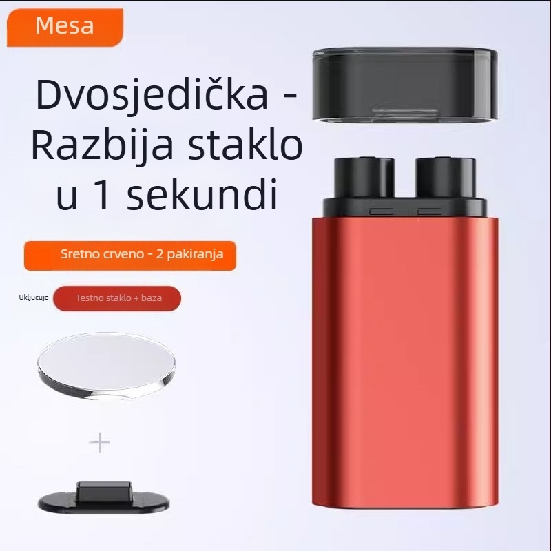 Višenamjenski autosigurnosni čekić s probijanjem prozora i rezanjem pojasa, montiran u vozilo