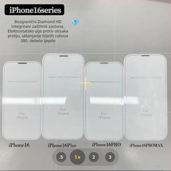 Za iPhone 17 Pro bezrubno dijamantno kaljeno staklo za zaštitu zaslona, IP16Plus, integrirana zaštita od prašine, potpuno prozirno