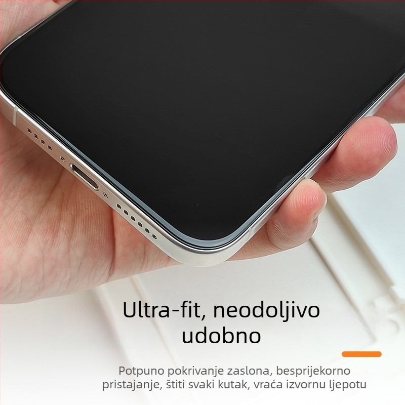 Za iPhone 17 Pro bezrubno dijamantno kaljeno staklo za zaštitu zaslona, IP16Plus, integrirana zaštita od prašine, potpuno prozirno