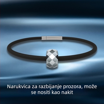 Narukvica od volframovog čelika s elastičnim povlačnim užetom — nužni alat za spašavanje i razbijač prozora (105 g)