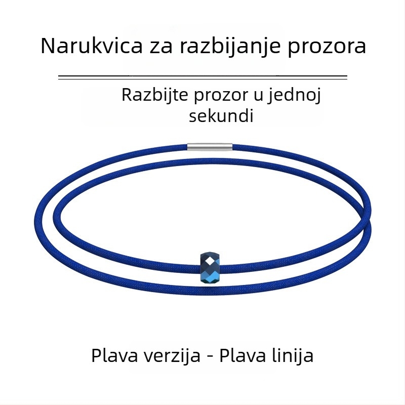 Narukvica od volframovog čelika s elastičnim povlačnim užetom — nužni alat za spašavanje i razbijač prozora (105 g)