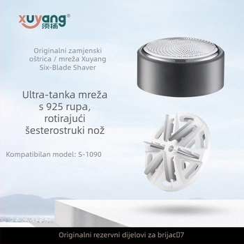 Električno britje s rotirajućom glavom, vodootporno, ugrađena baterija 1200–2000mAh, trajanje rada 60 minuta i više, punjenje 1 sat, kućište od aluminijske legure