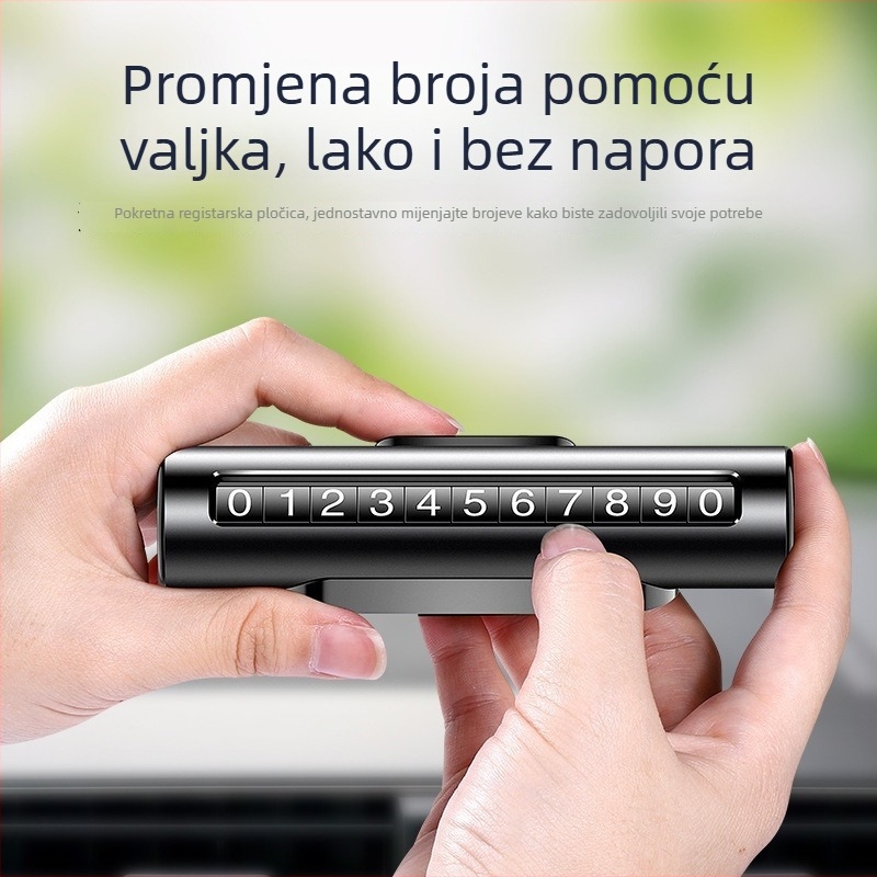 Automobilski hitni čekić za izlaz i razbijanje stakala, 3-u-1 privremena registarska pločica za parkiranje