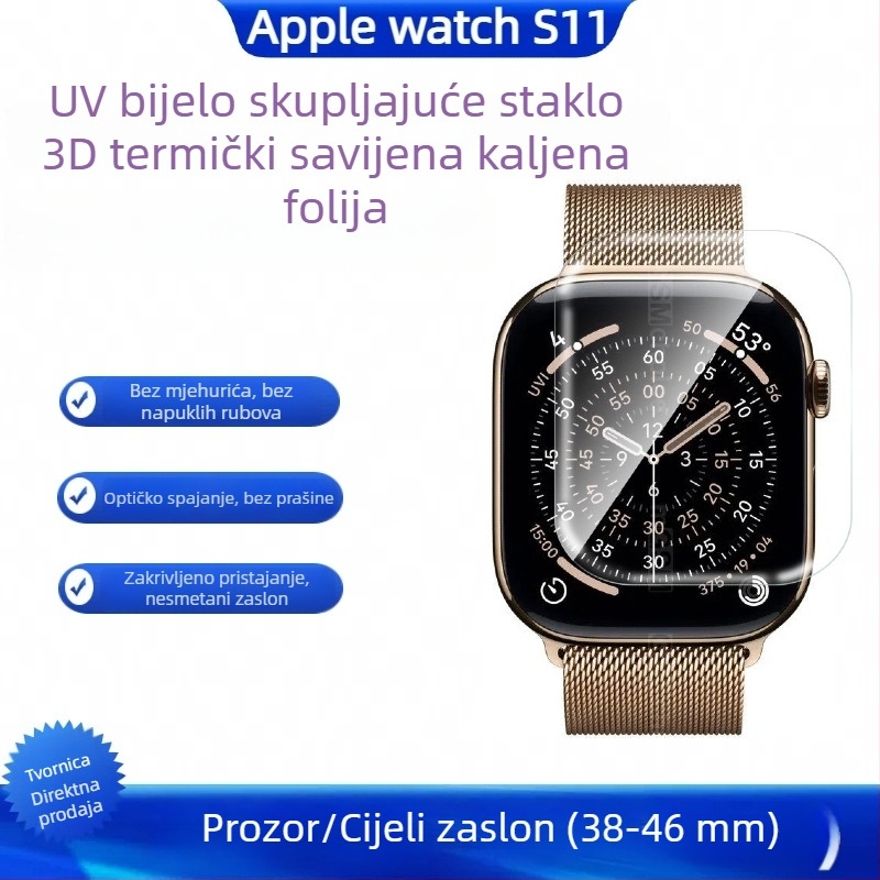 UV tvrdi film za Apple Watch S11 38/46mm i tekuće UV staklo naljepnica
