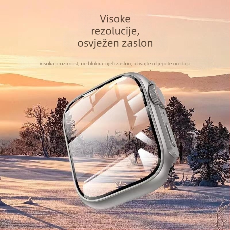 Zaštitno kućište za Apple Watch kompatibilno s iWatch 7/8, PC materijal, s integriranim zaštitnim filmom za zaslon (Kompatibilnost: iWatch 7/8; Materijal: PC; Zaslon zaštita: Integrirani film)