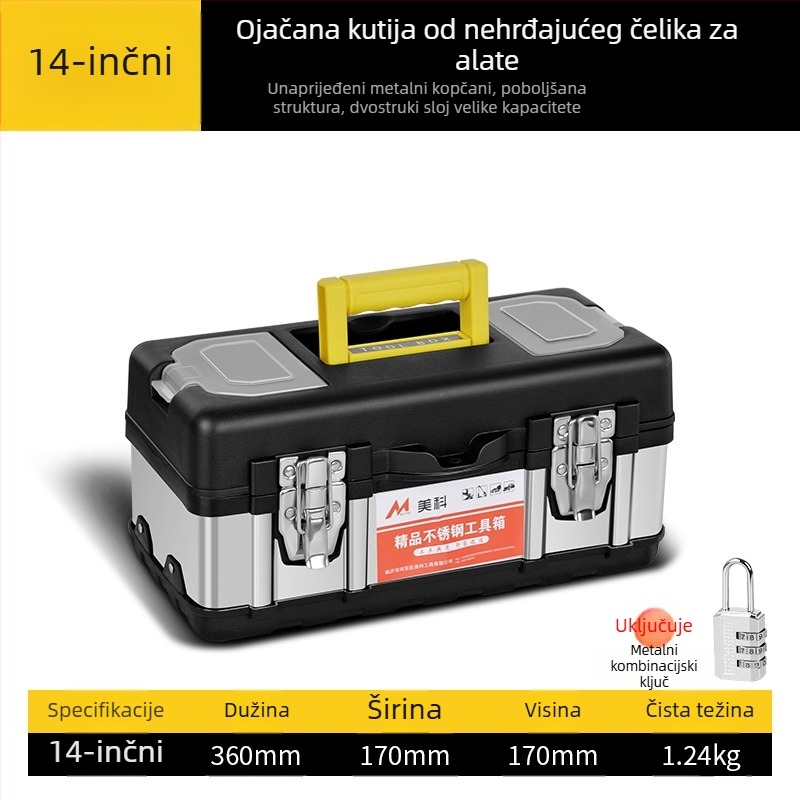 Metalna kutija za alat s modularnim dizajnom, serija nehrđajućeg čelika