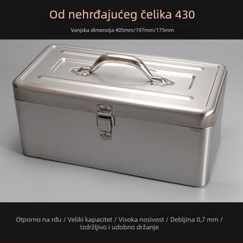 Kutija za alate od nehrđajućeg čelika s višeslojim sustavom zaključavanja — prijenosno skladište s lozinkom/kodnim zaključavanjem