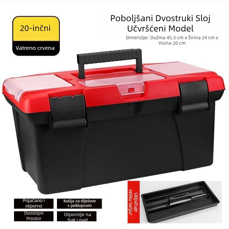 Plastična kutija za alat, ojačana, višenamjenska, za kućnu i automobilsku upotrebu (Brend: Powerful factory; Glavna namjena: Drone box; Vrsta: Plastična kutija za alat)