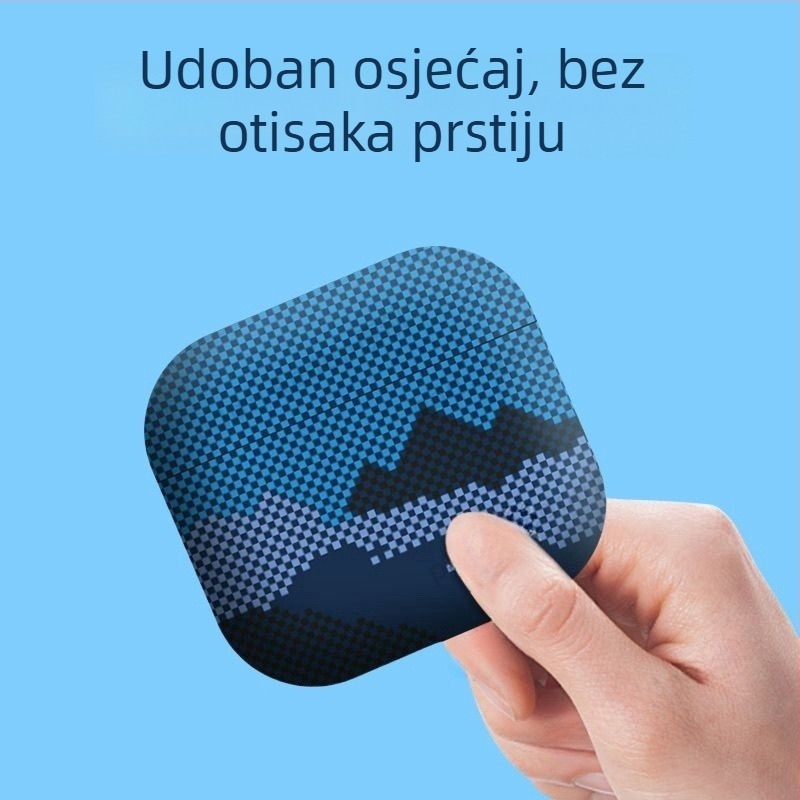 Zaštitno kućište AirPods - uzorak alpinskog karbonskog vlakna, film od kože krokodila, opća namjena, kompatibilno s Apple AirPods