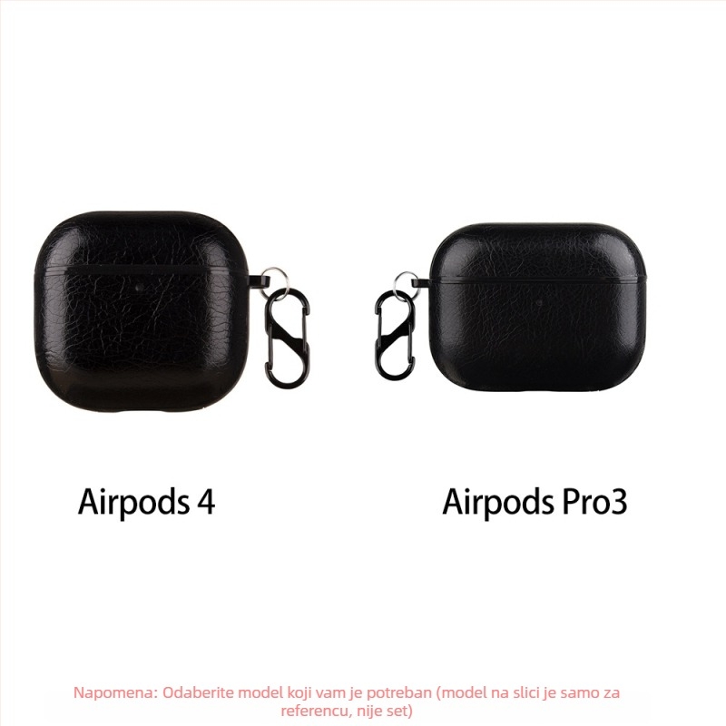 Kožno zaštitno kućište za AirPods Pro 3/4, Apple 4. generacije bežične slušalice, PC+PU koža