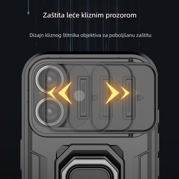 Zadnja maska za iPhone s držačem, magnetskim priključkom i zaštitom objektiva od prašine