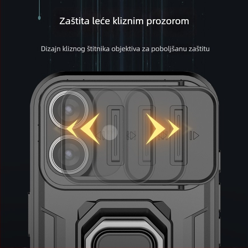 Zadnja maska za iPhone s držačem, magnetskim priključkom i zaštitom objektiva od prašine
