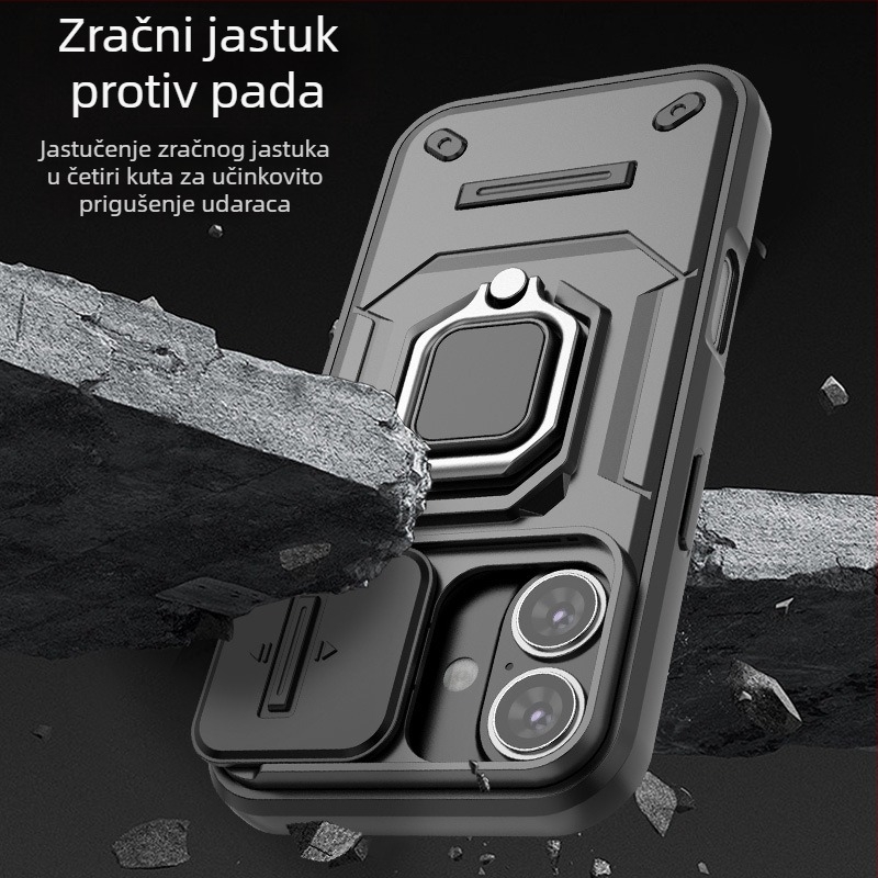 Zadnja maska za iPhone s držačem, magnetskim priključkom i zaštitom objektiva od prašine