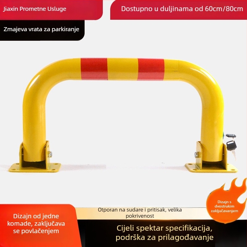 Gantry zaključavanje za parkiranje – U-oblik tijela, debeli dizajn, zaštita od sudara i tlaka, čelični cilindar (Materijal: hladno valjani čelik; Model: Gantry parking lock; Kompatibilno s: automobili, osobni automobili, terenska vozila)
