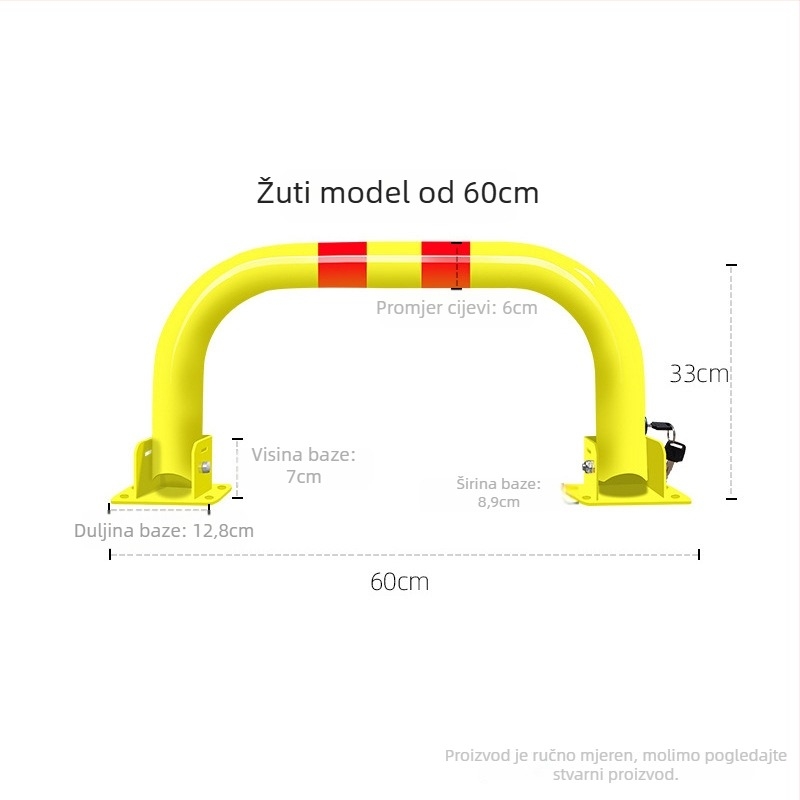 Gantry zaključavanje za parkiranje – U-oblik tijela, debeli dizajn, zaštita od sudara i tlaka, čelični cilindar (Materijal: hladno valjani čelik; Model: Gantry parking lock; Kompatibilno s: automobili, osobni automobili, terenska vozila)