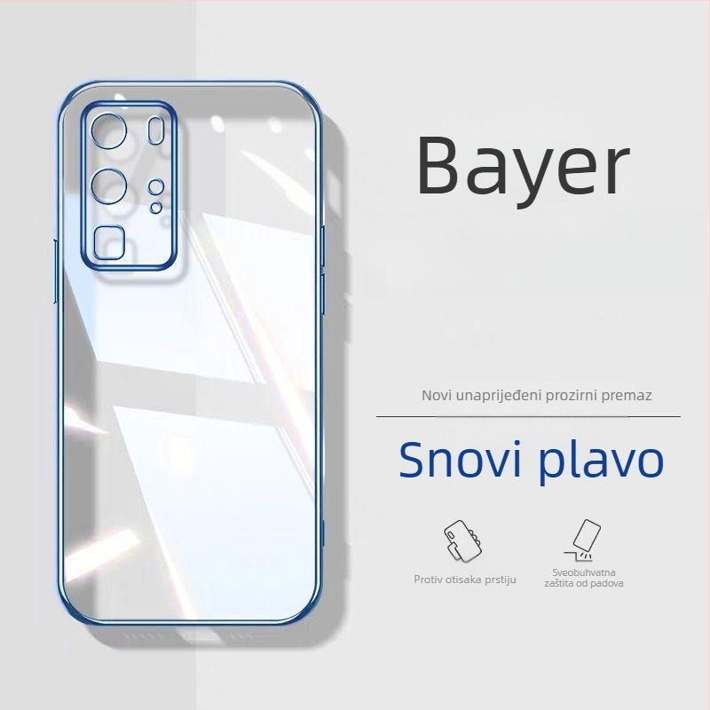 Murdinger silikonska futrola za Huawei P40 / P40 Pro, stražnji kućište, jednostavan dizajn, elektroplatirani završetak, zaštita od pada