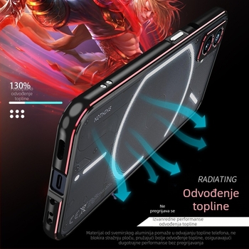 Prozirna futrola s metalnim okvirom za Nothing Phone 1 s zaključavajućim vijcima, Aurora stil