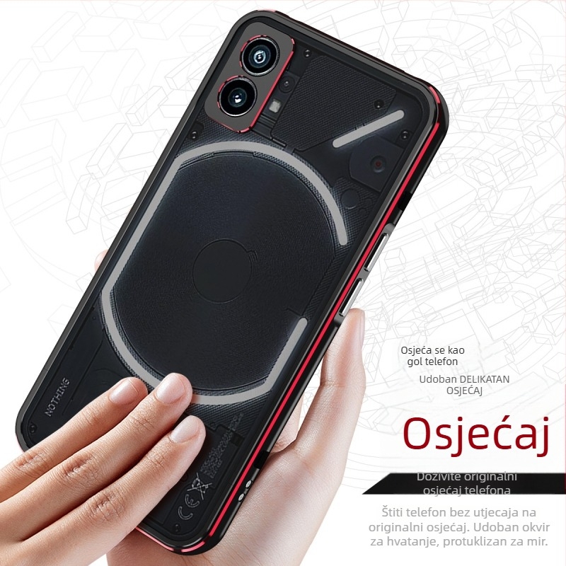 Prozirna futrola s metalnim okvirom za Nothing Phone 1 s zaključavajućim vijcima, Aurora stil