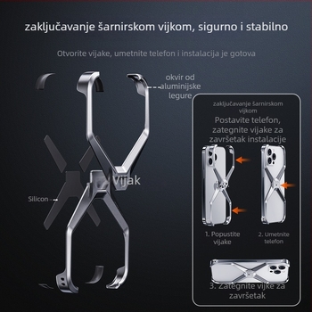 Kućište za iPhone 17 Pro Max od aluminijske legure, bez okvira, šuplji dizajn za hlađenje