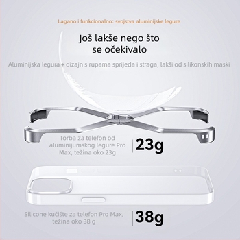 Kućište za iPhone 17 Pro Max od aluminijske legure, bez okvira, šuplji dizajn za hlađenje