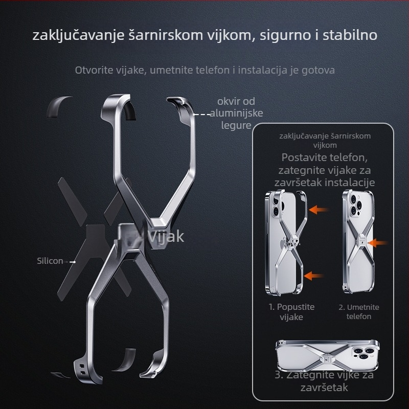 Kućište za iPhone 17 Pro Max od aluminijske legure, bez okvira, šuplji dizajn za hlađenje