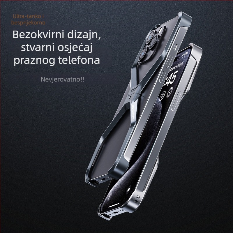 Kućište za iPhone 17 Pro Max od aluminijske legure, bez okvira, šuplji dizajn za hlađenje