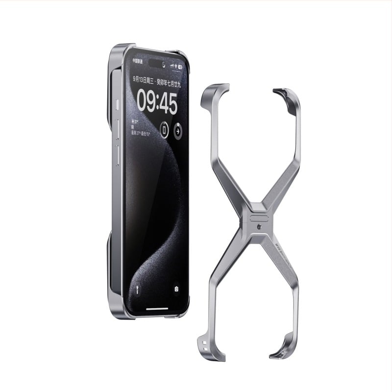 Kućište za iPhone 17 Pro Max od aluminijske legure, bez okvira, šuplji dizajn za hlađenje
