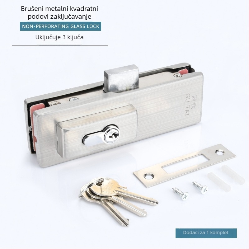 Bezokvirna staklena vrata – podno zaključavanje s oprugom i klipsom, model GT-6SDS