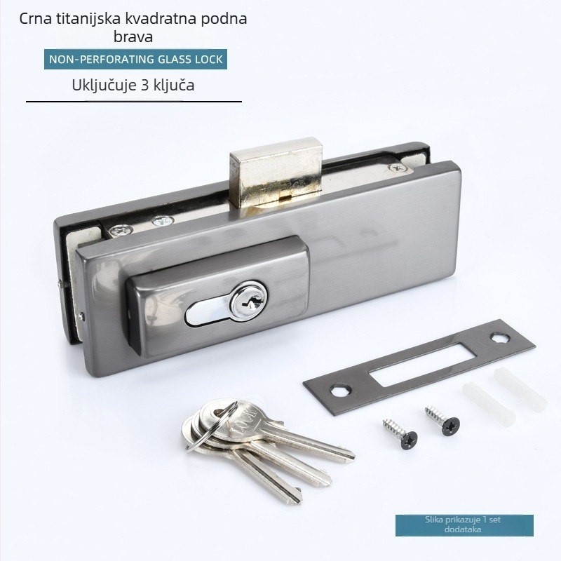 Bezokvirna staklena vrata – podno zaključavanje s oprugom i klipsom, model GT-6SDS