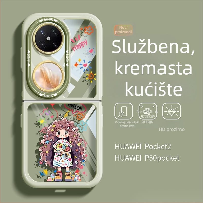 Huawei Pocket2 zaštitna maska, prozirna, puna zaštita, kompatibilna s P50 Pocket sklopnim zaslonom, otpornost na habanje