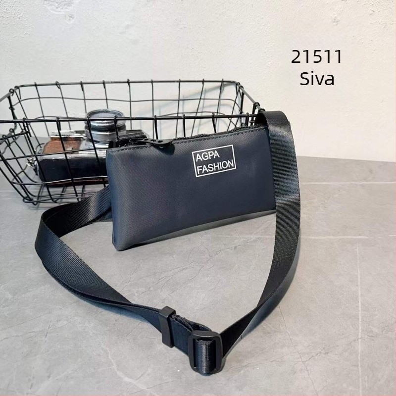 Torba za mobitel, kompakta najlonska torba preko ramena, horizontalnog kvadratnog oblika, zatvarač, podstava poliester-bavlna