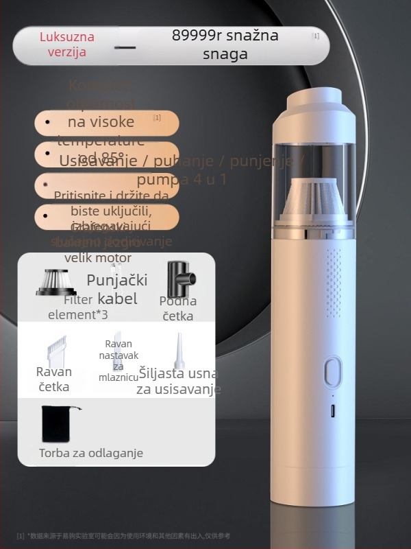 Dai Sheng prijenosni usisavač za automobil, 90W, 9000Pa, punjivi, 111-240V