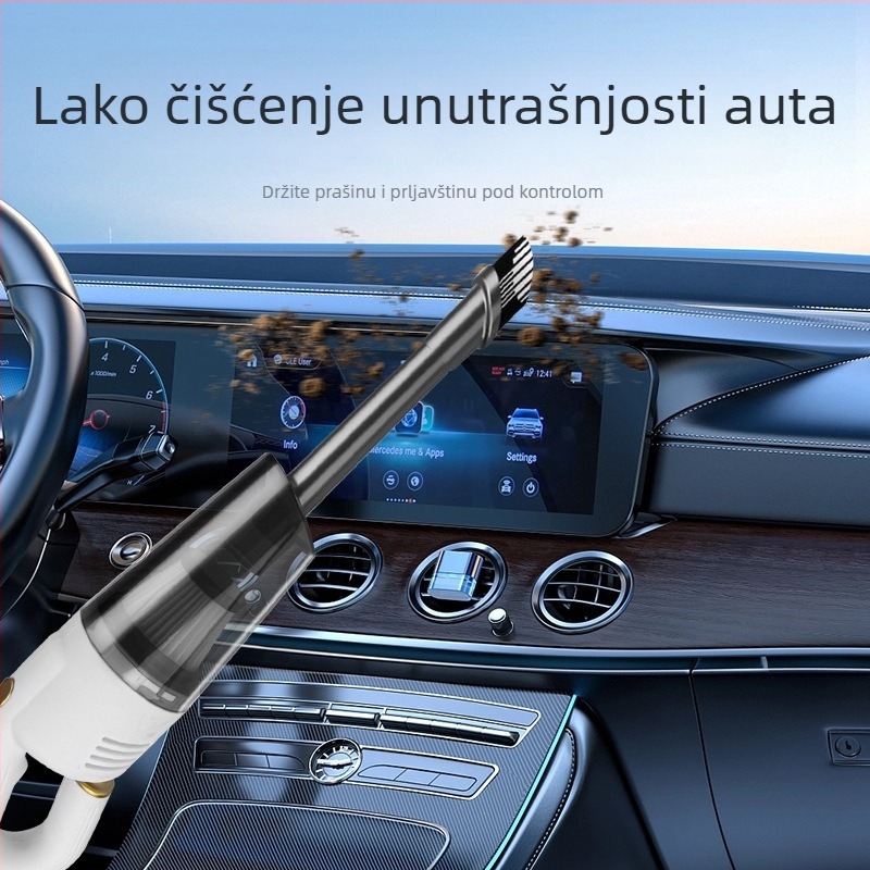 Ručni usisavač za automobil, mokro i suho čišćenje, 120W, 9000Pa, bežični, punjivi
