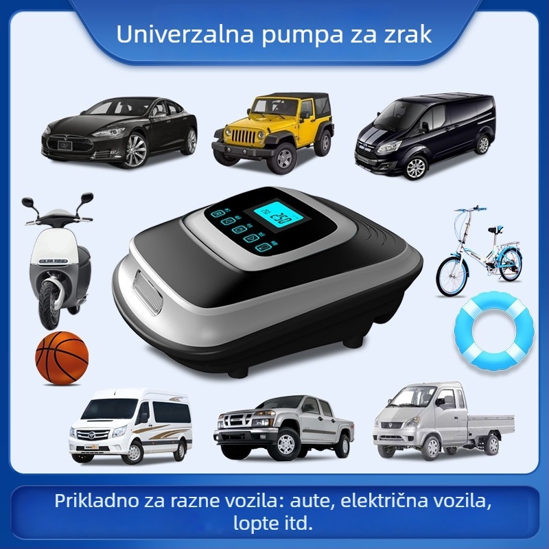12V automobilna pumpa za gume s digitalnim prikazom, prijenosna mini pumpa za zrak, 60 L/min, 120W, kabel 3.5 m