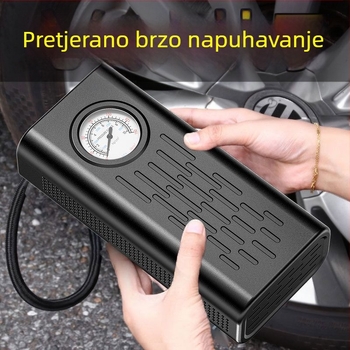 Prijenosna 12V pumpa za zrak za automobil, s digitalnim LCD zaslonom, 220W, dvostruka namjena za EV i sedan