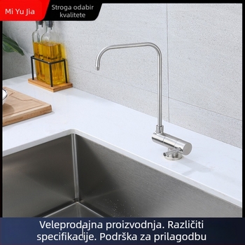 Kuhinjska vodovodna mješalica za pročišćavanje vode, rotirajući sklopivi dizajn s unutarnjim prozorom, samo hladno, 304 nehrđajući čelik, keramički jezgreni ventil, 1.6 MPa, 0-90°C, uspravna ugradnja