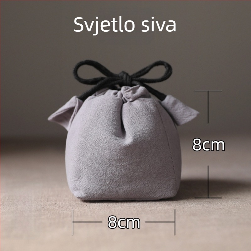 Erya putna torbica za čajni set — pamukasta vrećica s šnurovima za čajnik i šalice, novi kineski stil, otisnuto logo