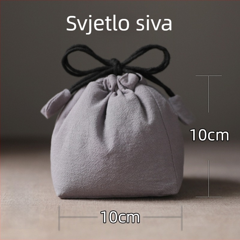 Erya putna torbica za čajni set — pamukasta vrećica s šnurovima za čajnik i šalice, novi kineski stil, otisnuto logo